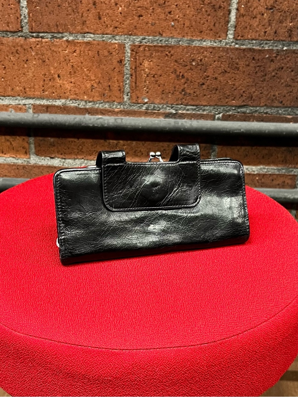 NWT Vintage Hobo Black Leather Clutch Wallet